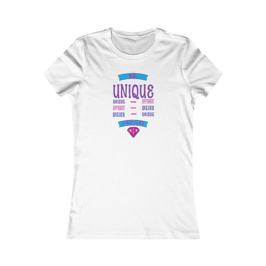 White & Pink "Be Unique Anyway" Self Expression Women's Tees