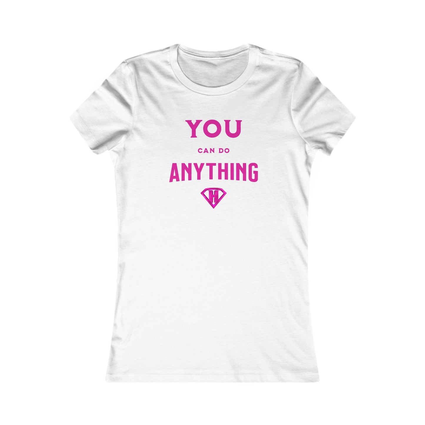 White & Pink "You Can Do Anything" Self Expression Women's Tees