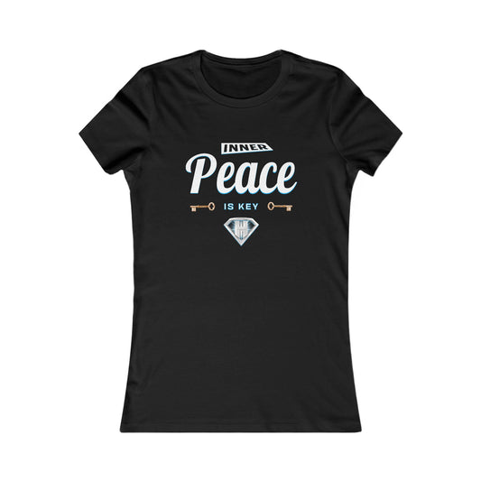 Black "Inner Peace Is Key" Self Expression Women's Tees