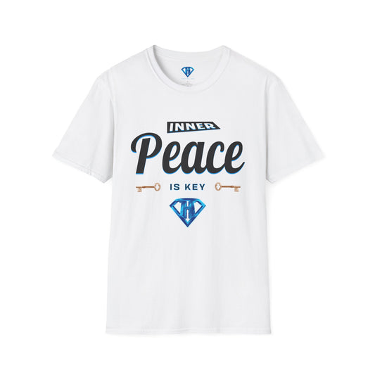 White "Inner Peace Is Key" Inspirational T-Shirt