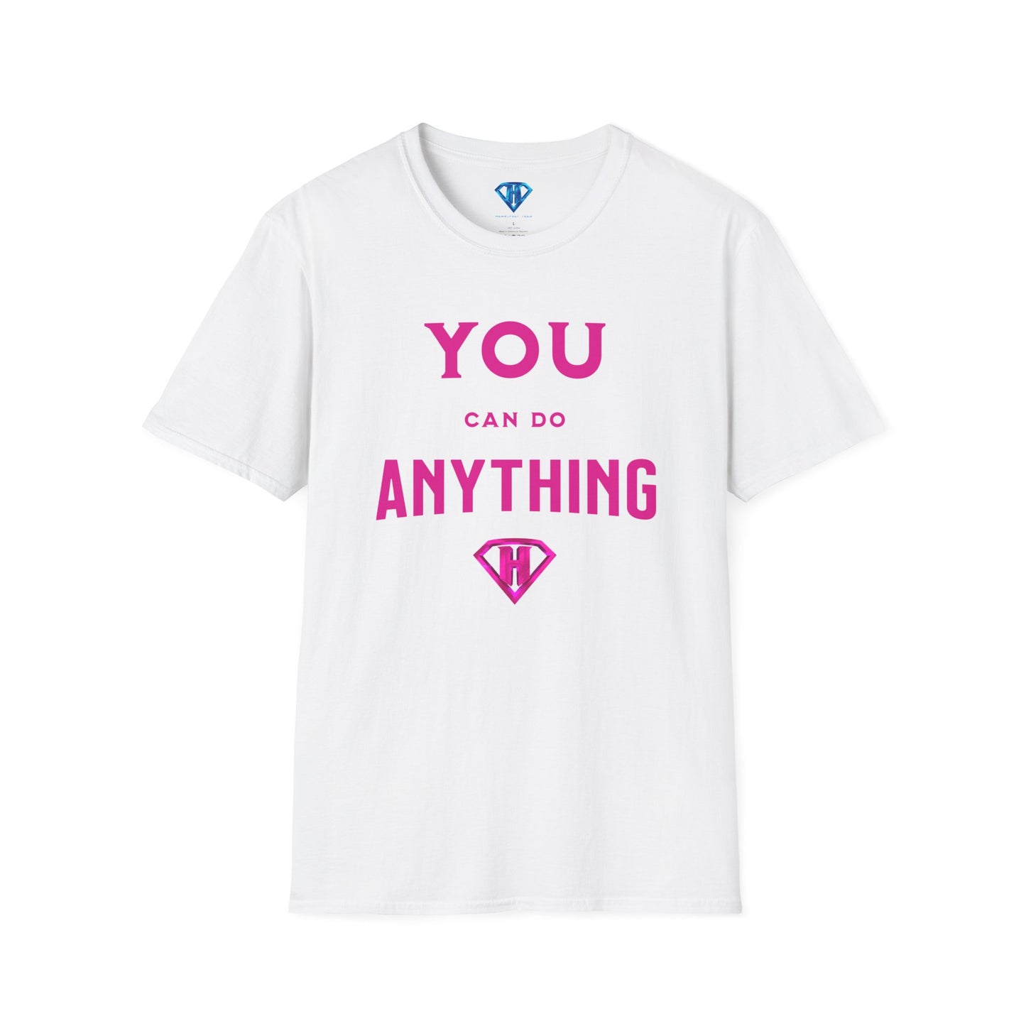 White & Pink "You Can Do Anything" Inspirational T Shirt