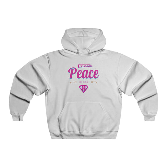 White & Pink "Inner Peace Is Key" Motivational Hoodies