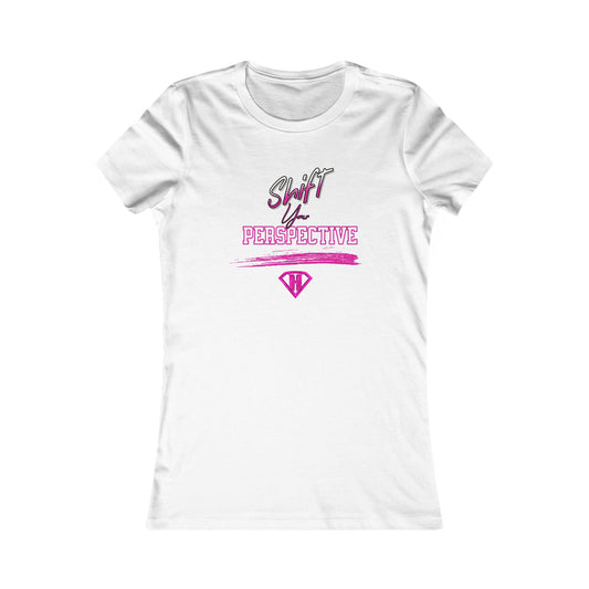 White & Pink "Shift Your Perspective"  Self Expression Women's Tees