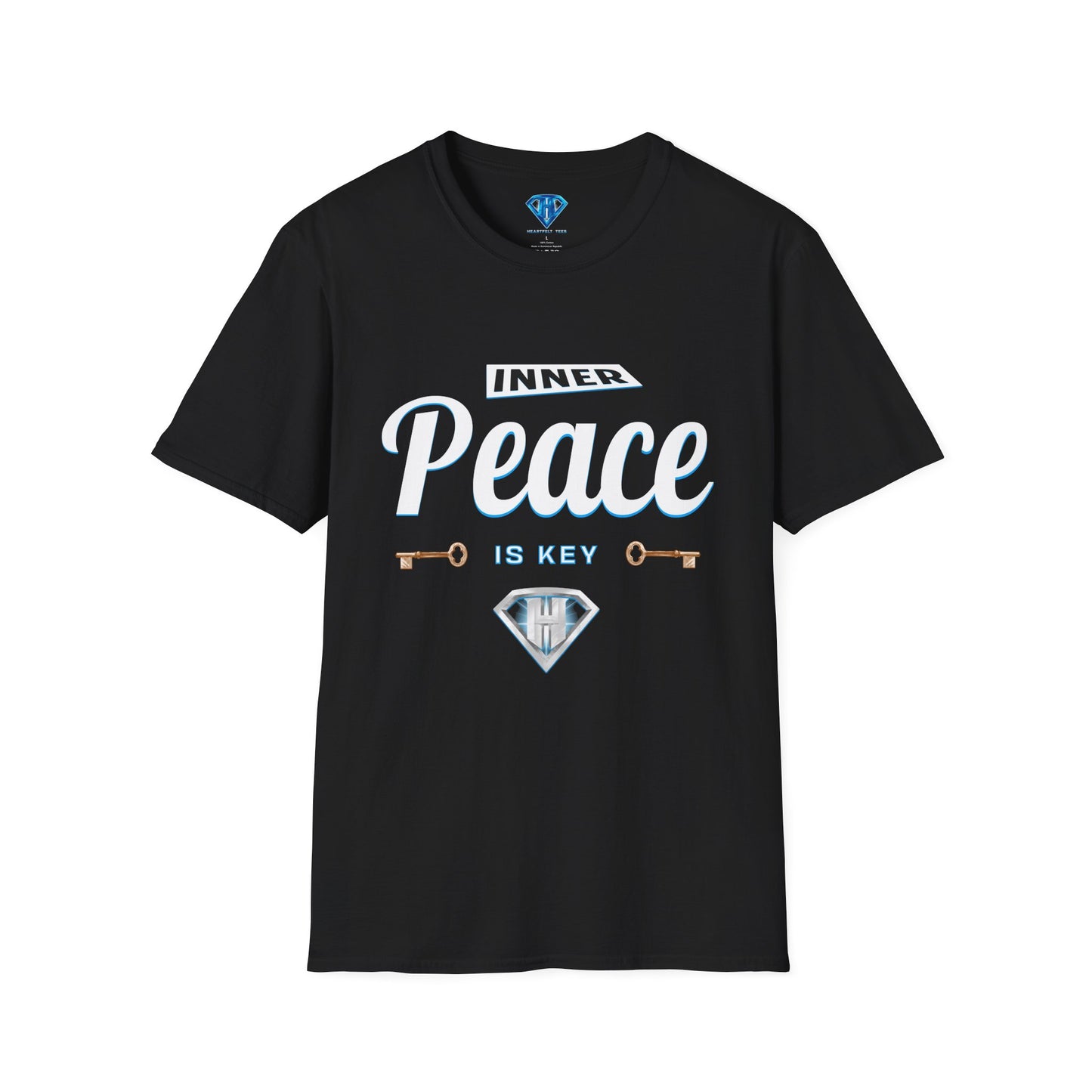 Black "Inner Peace Is Key" Inspirational T-Shirt