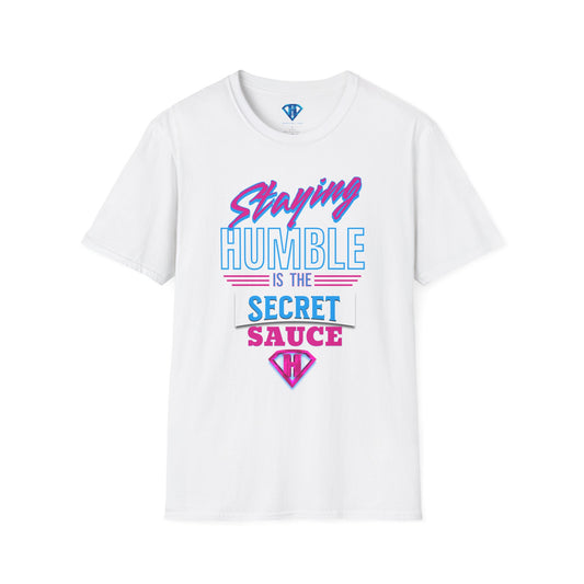 White & Pink "Staying Humble is the secret sauce" Inspirational T-Shirt