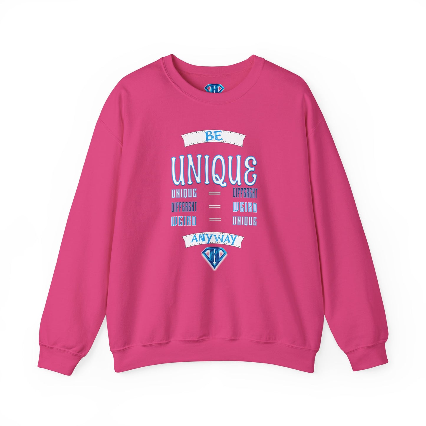 Hot Pink "Be Unique Anyway" Positivity Sweaters