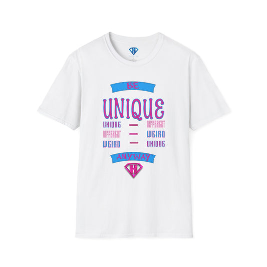 White & Pink "Be Unique Anyway" Inspirational T-Shirt