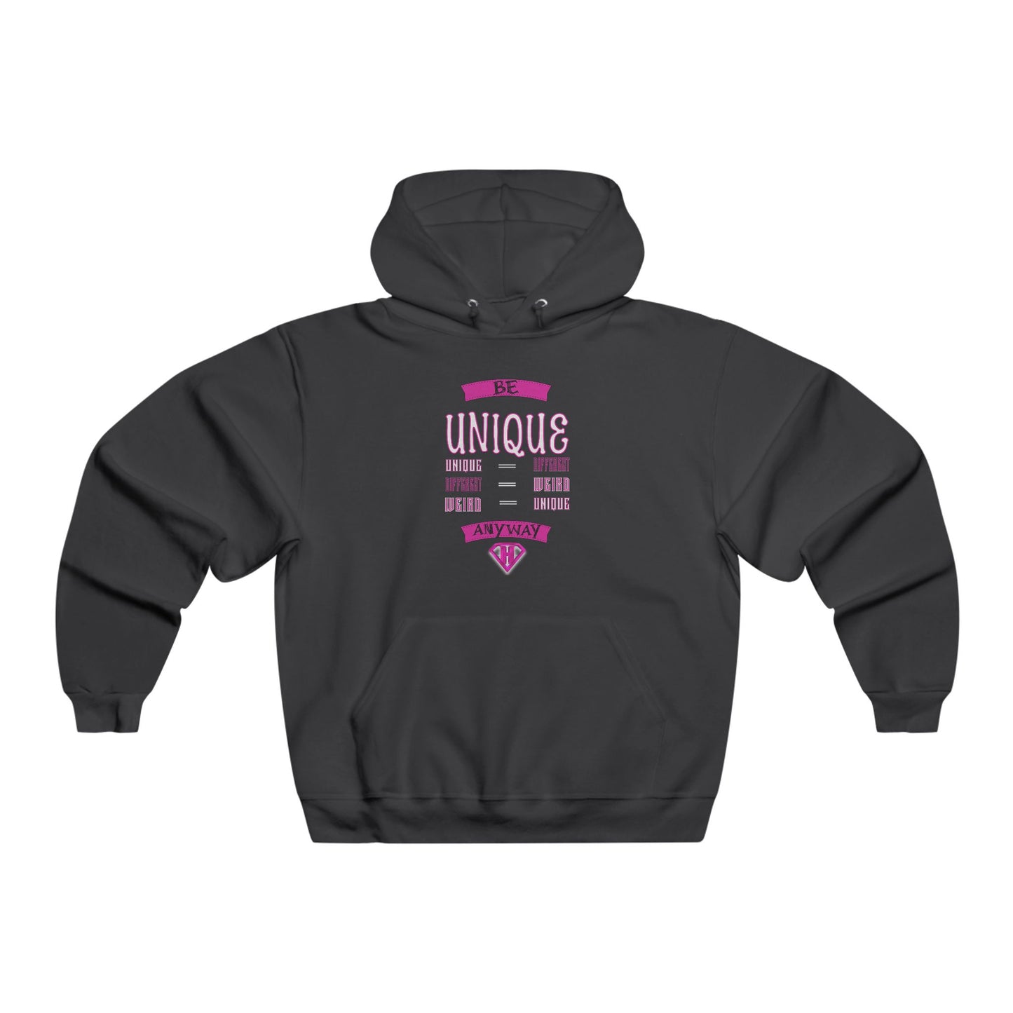 Black & Pink "Be Unique Anyway" Motivational Hoodies