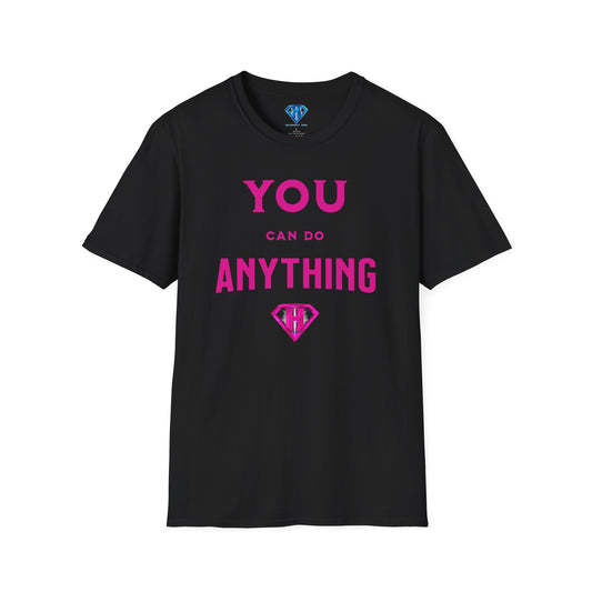 Black & Pink "You Can Do Anything" Inspirational T Shirt