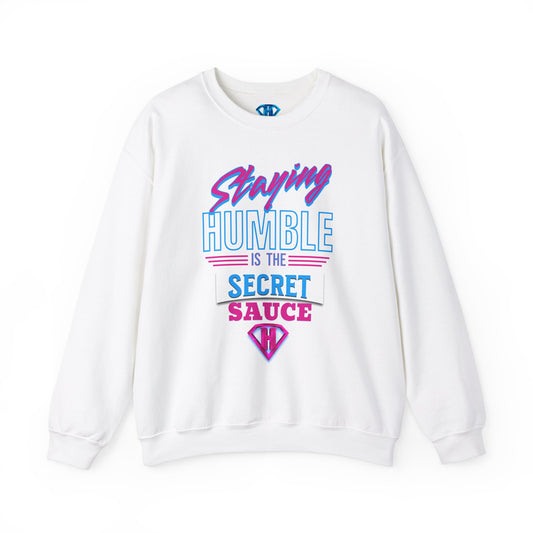 White & Pink "Staying Humble Is The Secret Sauce" Positivity Sweaters